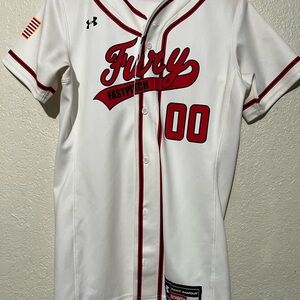 Under Armour 'Fury Fastpitch' White & Red Baseball Jersey